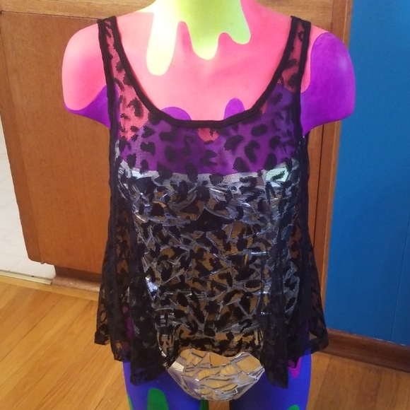 Leopard print sheer top backless - Picture 3 of 5